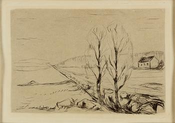 EDVARD MUNCH, drypoint, from Die Kunst des Radierens, 1919.