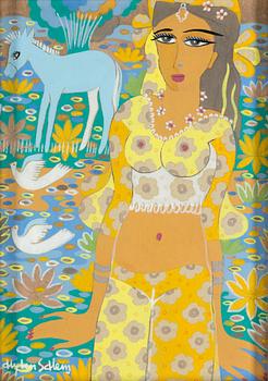 ALY BEN SALEM, gouache/watercolour, signed.