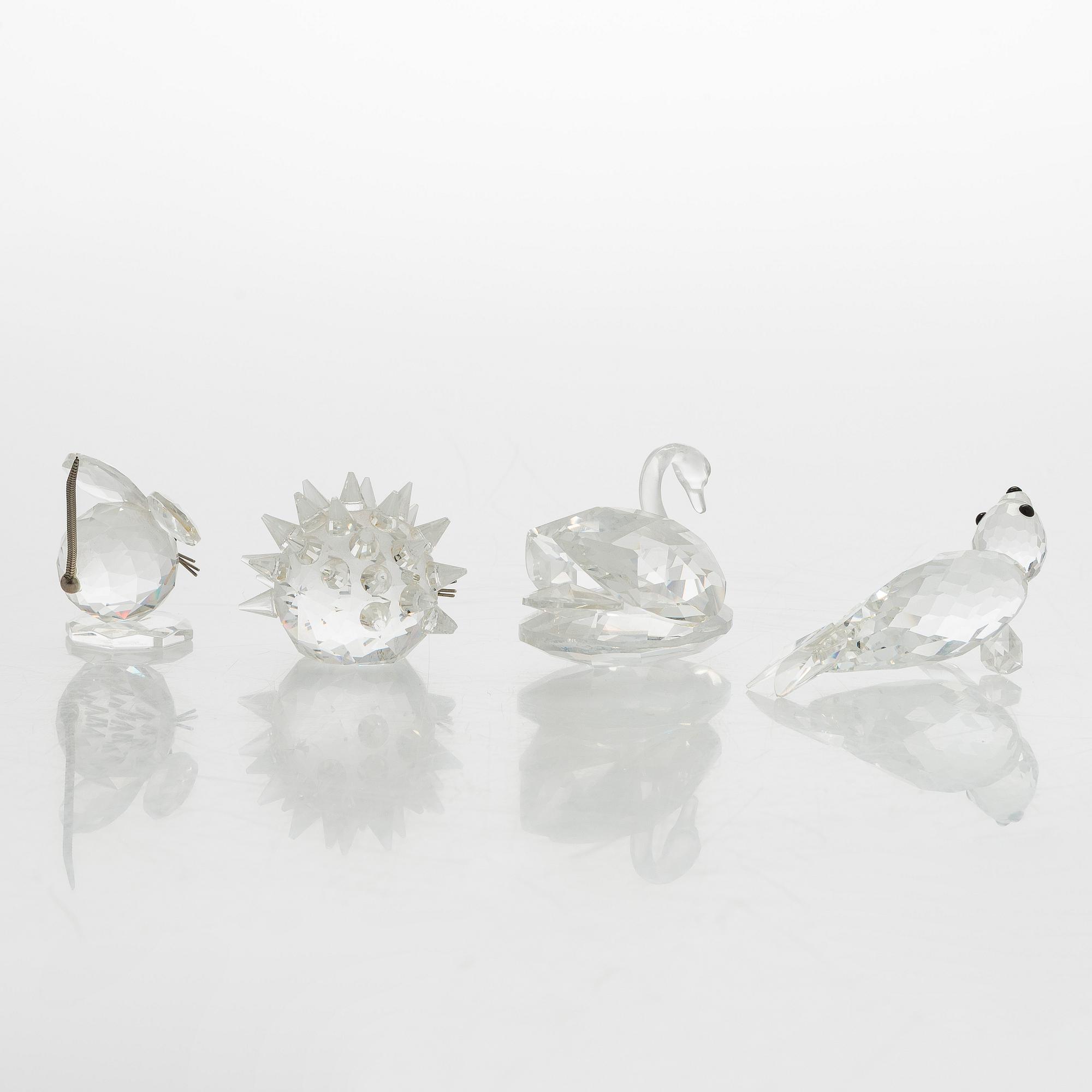 Swarovski, figuriineja, 8 kpl, lasia, 1900-luvun loppu.