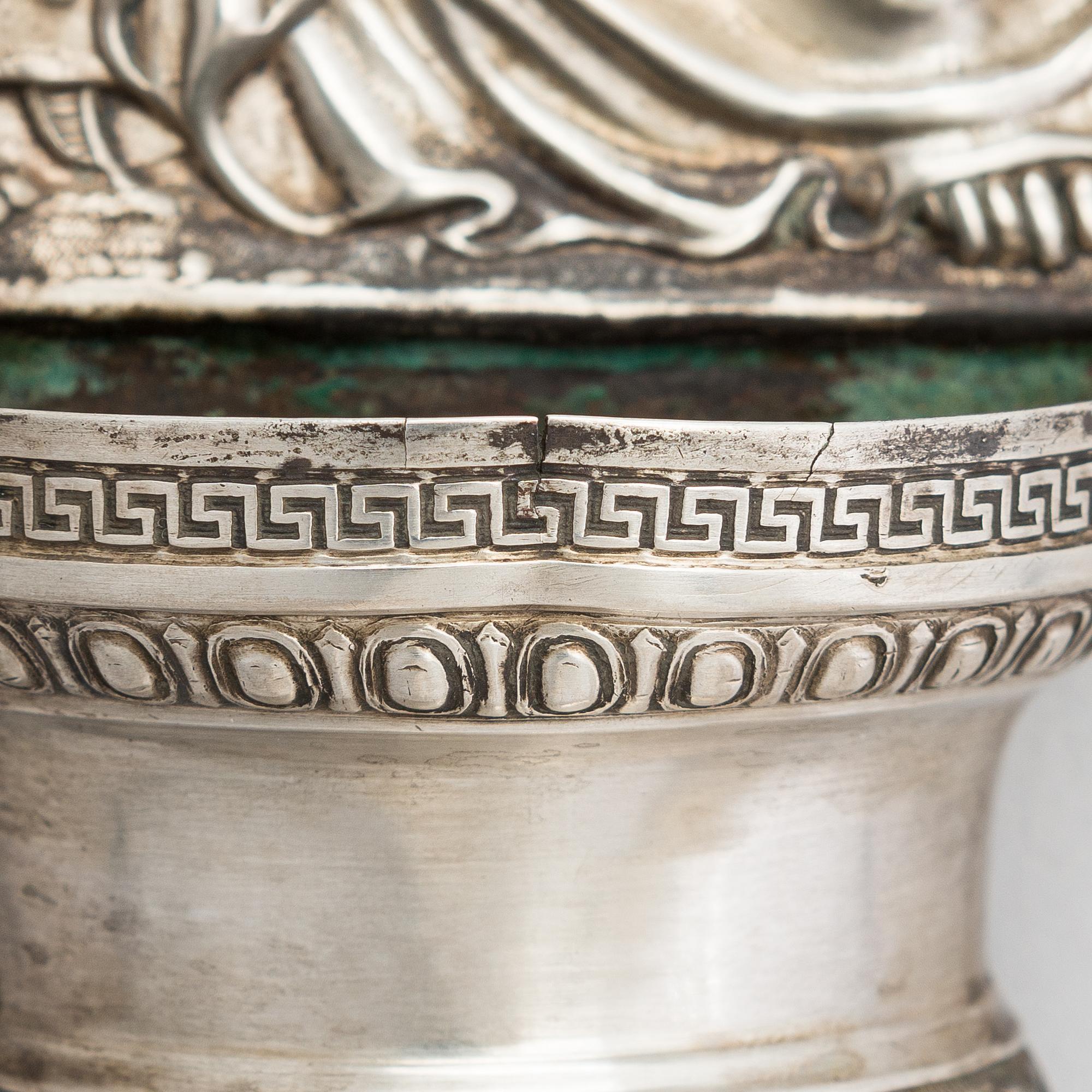 An early 19th century silver Venetian Holy Water bowl.