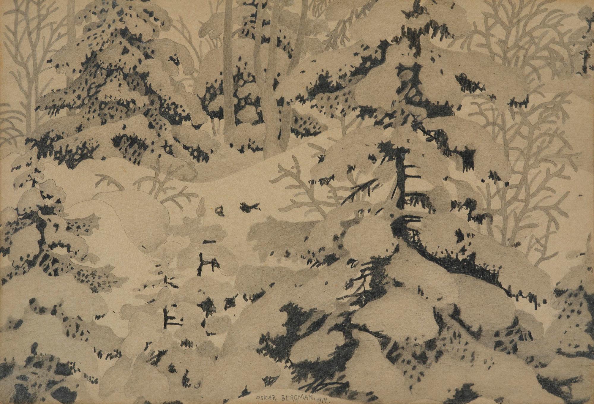Oskar Bergman, "Pines and Snow".