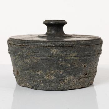 A 'Kolmård' marble butter box, Sweden, early 19th century.