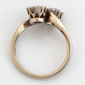 Old cut diamond 'toi et moi' ring.