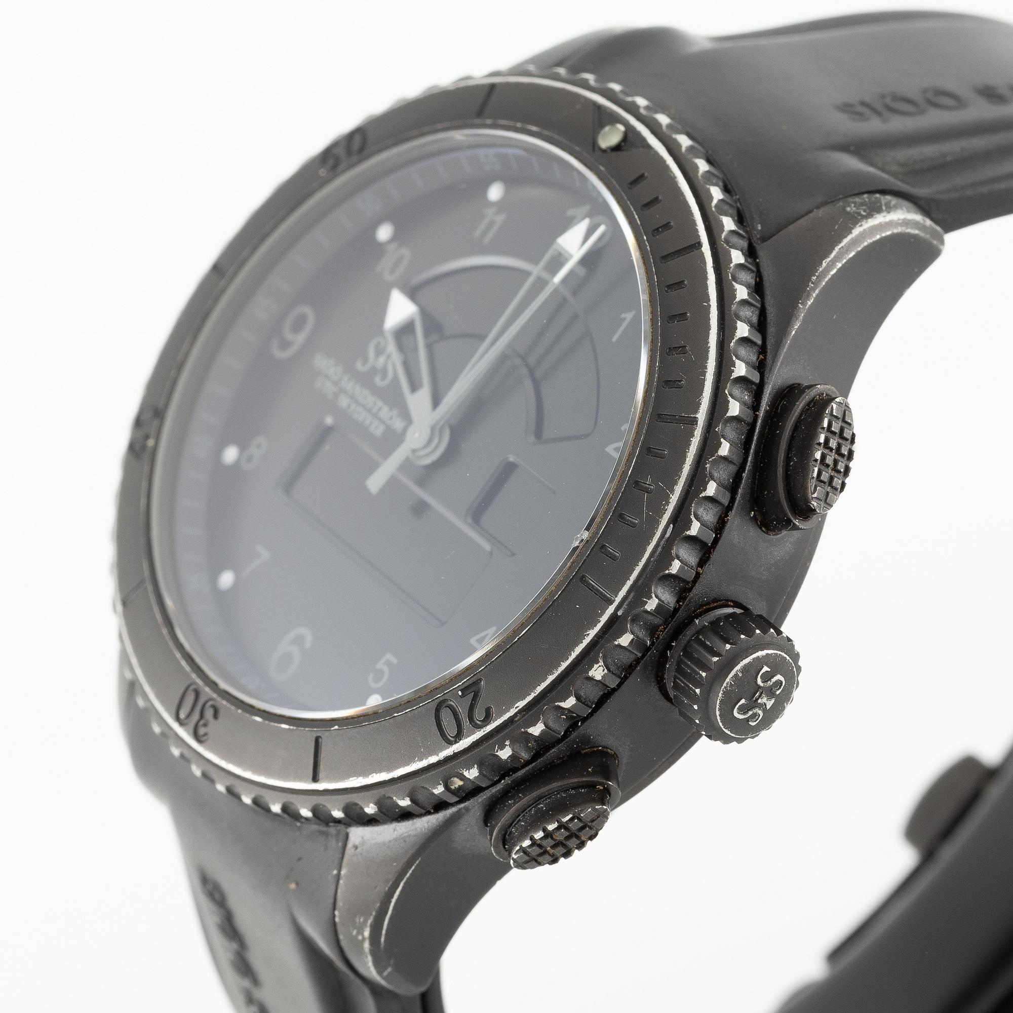 Sjöö Sandström, UTC Skydiver Black Night, wristwatch, 44.2 mm.