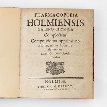 The first Swedish Pharmacopoeia, 1686.