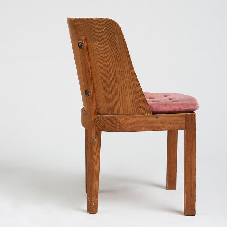Axel Einar Hjorth, a stained pine low back "Lovö" chair, Nordiska Kompaniet, Sweden 1930's.