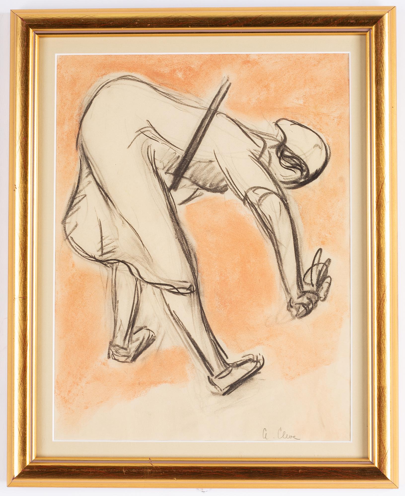 Agnes Cleve, mixed media on paper, signed.