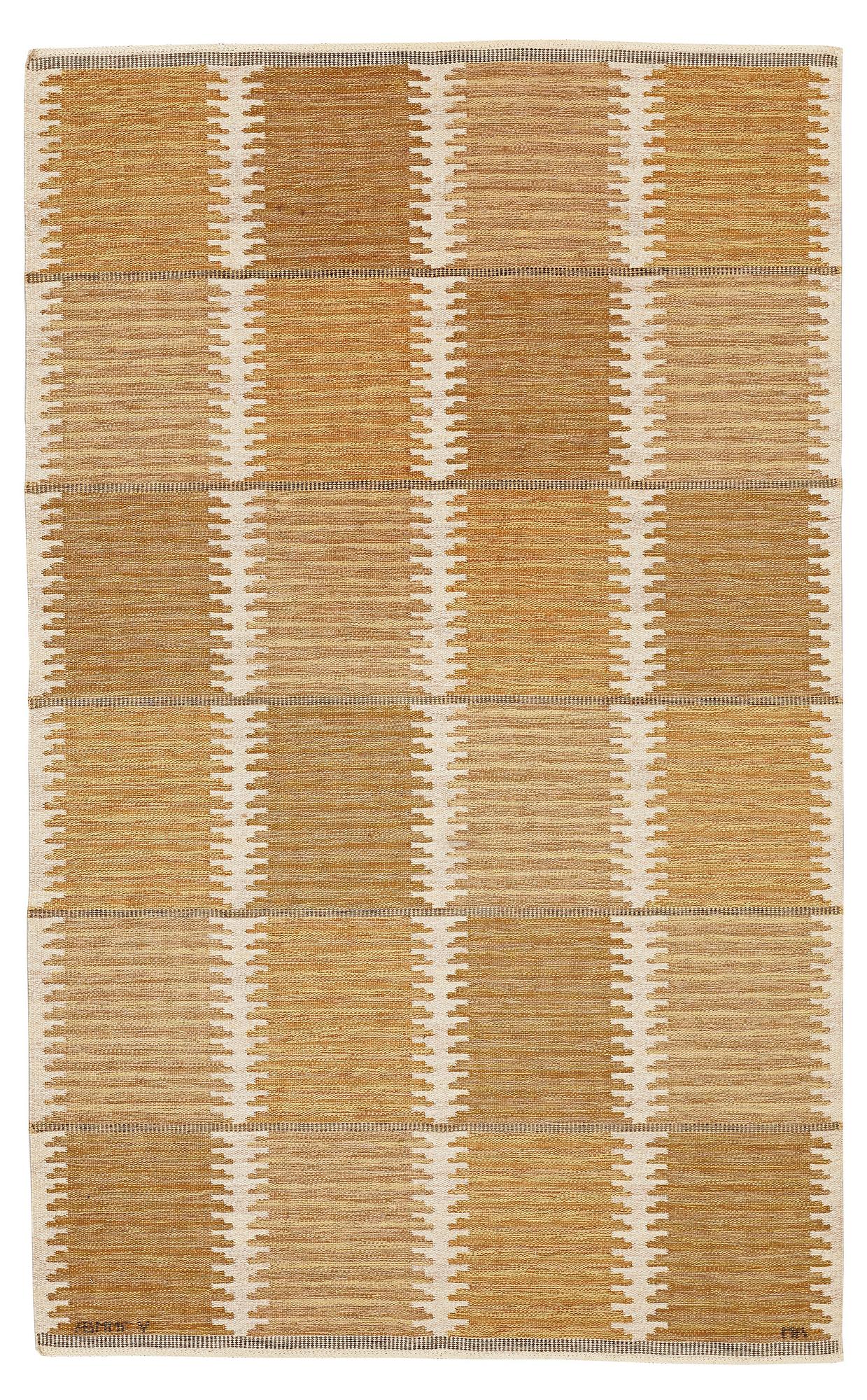 Marianne Richter, MATTO, "Rosita, brun", flat weave, ca 293,5 x 182 cm, signed AB MMF V MR.