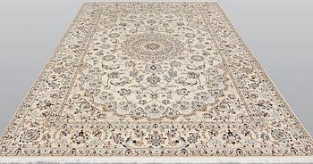 A part silk Nain carpet  so called 9 LAA, 311 x 200 cm.