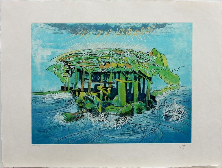 ROBERTO MATTA, färgetsningar, 3 st, sign och numr 10/100.