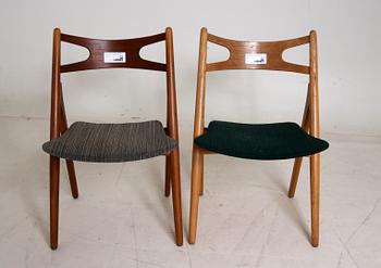 STOLAR, 2 st, "Savbukkestolen", Hans J Wegner, Carl Hansen & Son.