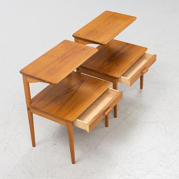 A pair of bedide tables, 1950's/60's.