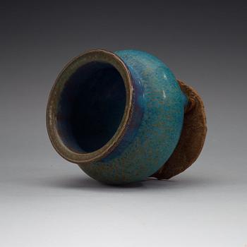 A Chün glazed tripod censer, Song dynasty (960-1279).