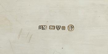 CIGARRSKRIN, silver, bland annat Burthold Muller, Chester England 1903-04. Tot. Vikt ca 743 g.