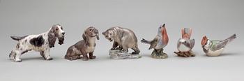 PARTI FIGURINER, 6 st, porslin, Dahl Jensen, Danmark, 1900-tal.