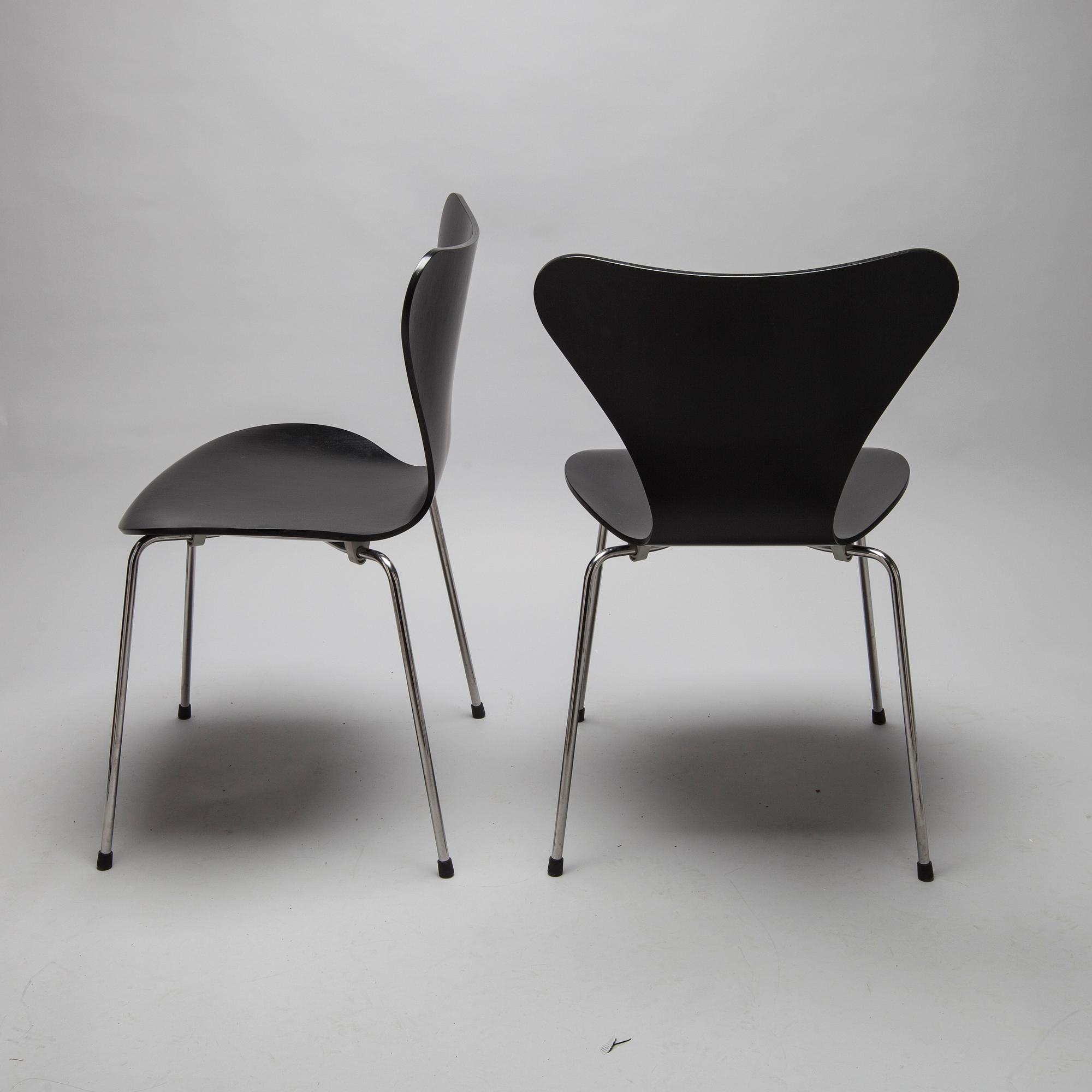 STOLAR, 6 st, "Sjuan", Arne Jacobsen, Fritz Hansen, 2000-tal.
