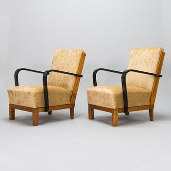 Fåtöljer, ett par, "Panu", modell 234, Asko 1930-tal.