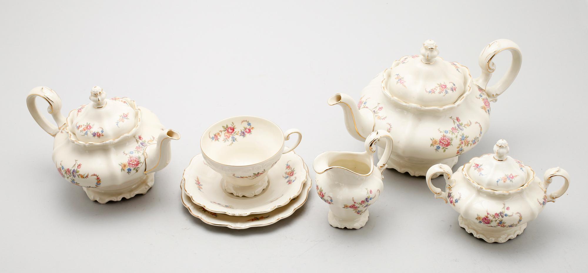 TESERVIS, 25 del, porslin, Pompadour, Rosenthal.