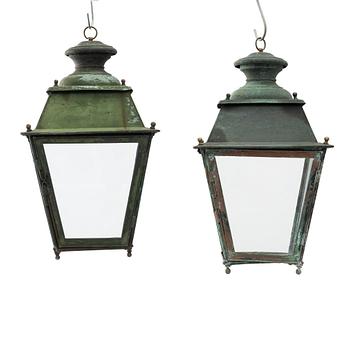 Ceiling lanterns, a pair, late 19th century.