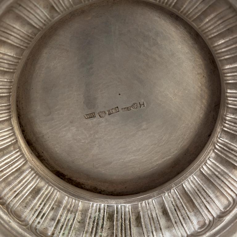 A three-piece silver coffee service, marked WP, Turkku, Finland, dated 1894 and 1897.