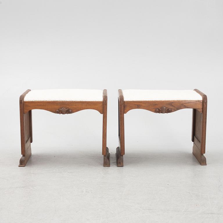 Stools, a pair, early 20th century.