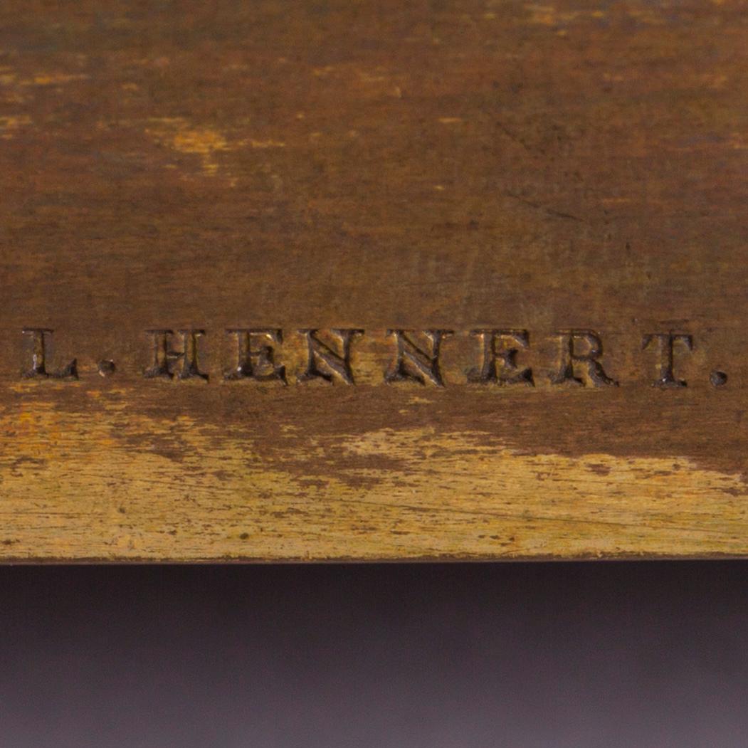 BORDSPENDYL, förgylld brons, L. Hennert, Frankrike, ca 1830.