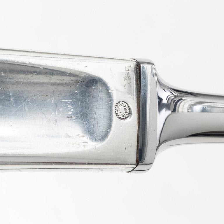 Tias Eckhoff, a pair of sterling silver carving utensils, 'Cypress', Georg Jensen, Denmark.