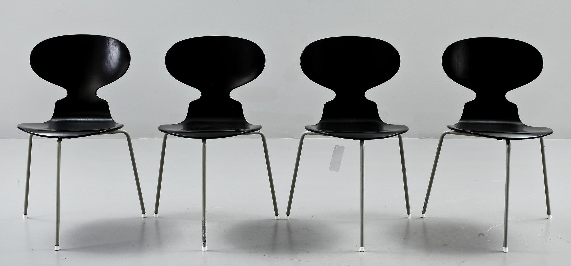 STOLAR, 4 st, "Myran", Arne Jacobsen, Fritz Hansen, 1950/60-tal.