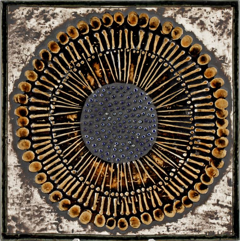 VÄGGPLAKETTER, 3 st, stengods, Lisa Larson, Gustavsberg.