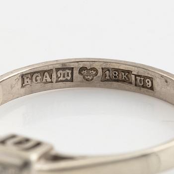 White gold and brilliant cut diamond ring.