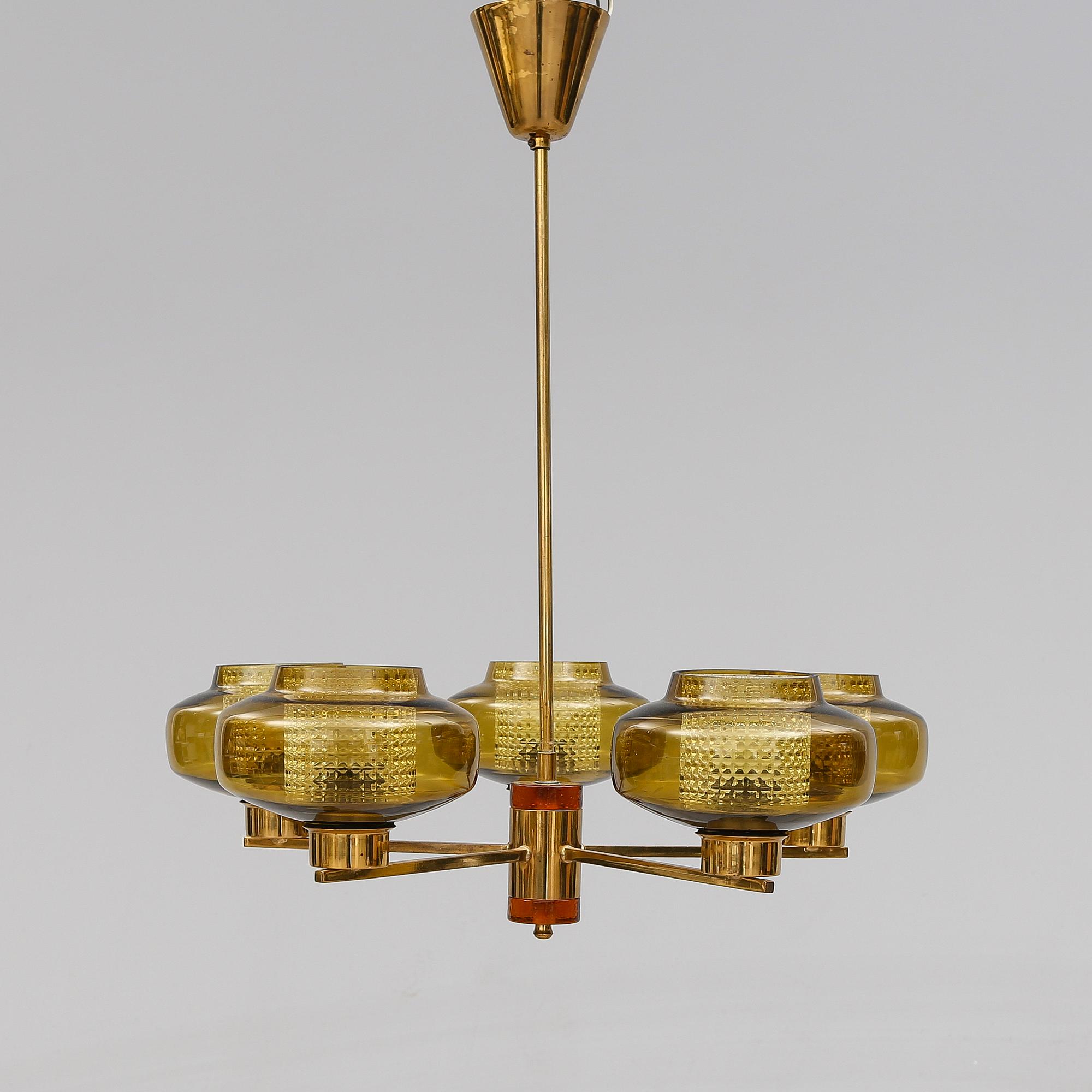 TAKLAMPA, Uno och Östen Kristiansson, Luxus, Vittsjö, 1900-talets andra hälft. Höjd ca 65 cm.