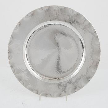 Five Swedish Silver Plates, mark of  Silverhantverk Kurt Ek & Co, Stockholm 1935.