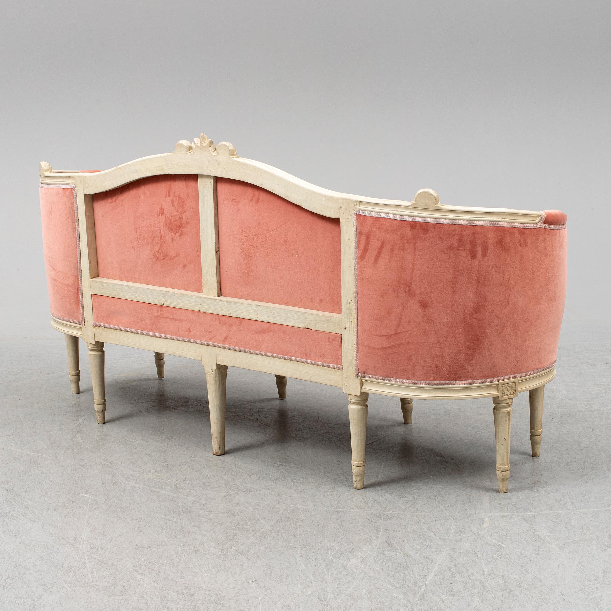 A Gustavian sofa, late 18th ct.