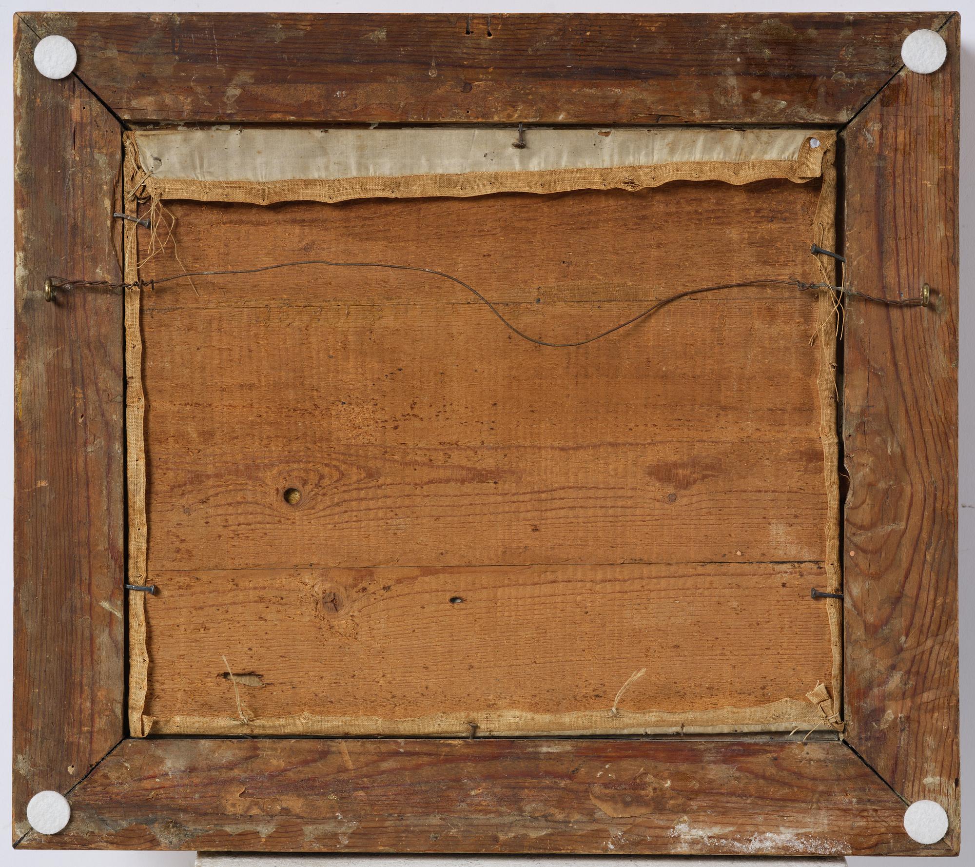 A Swedish Empire giltwood framed silk embroidery, early 19th century.