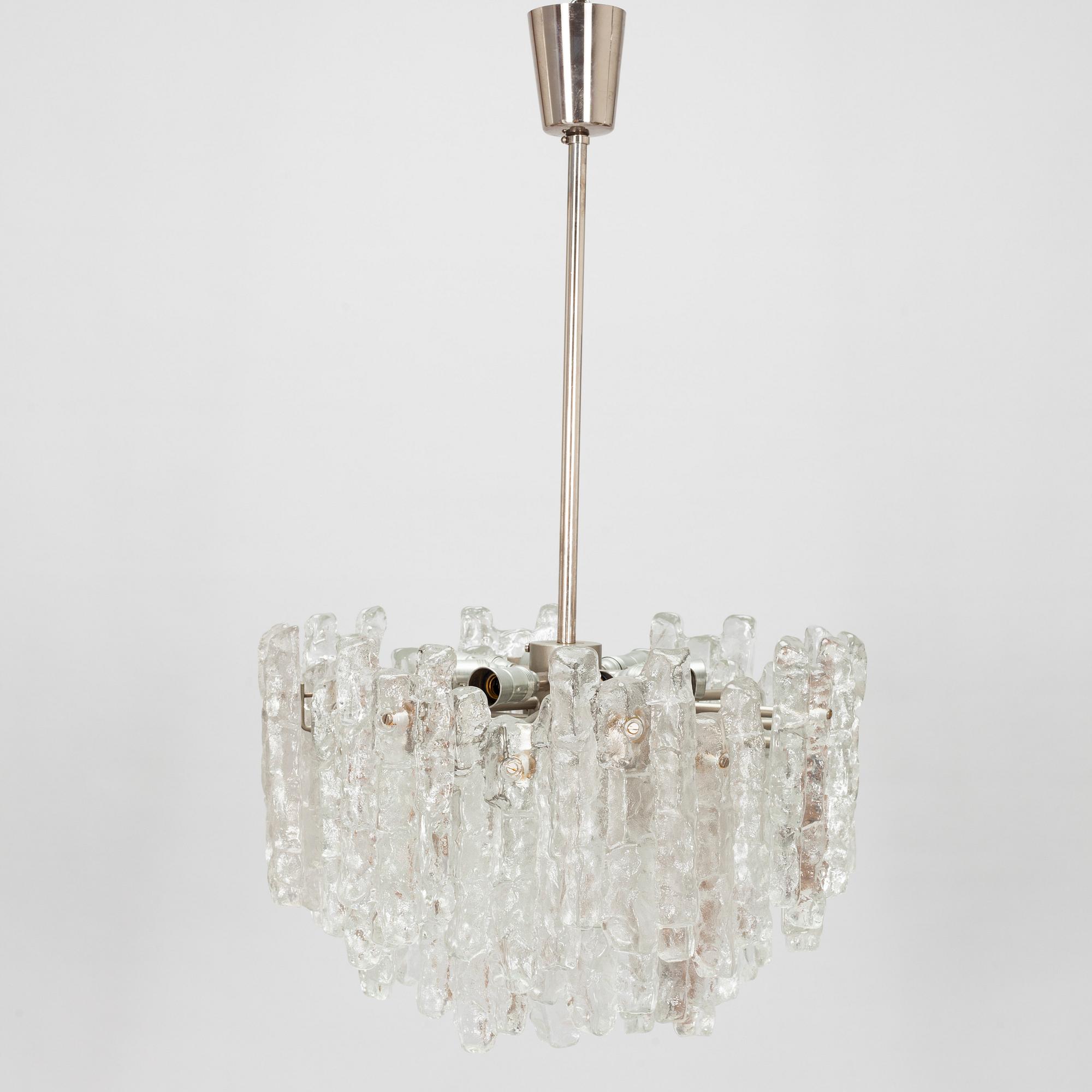 Kattovalaisin, "Ice block chandelier", J.T Design, Kalmar, Itävalta 1960-luku.