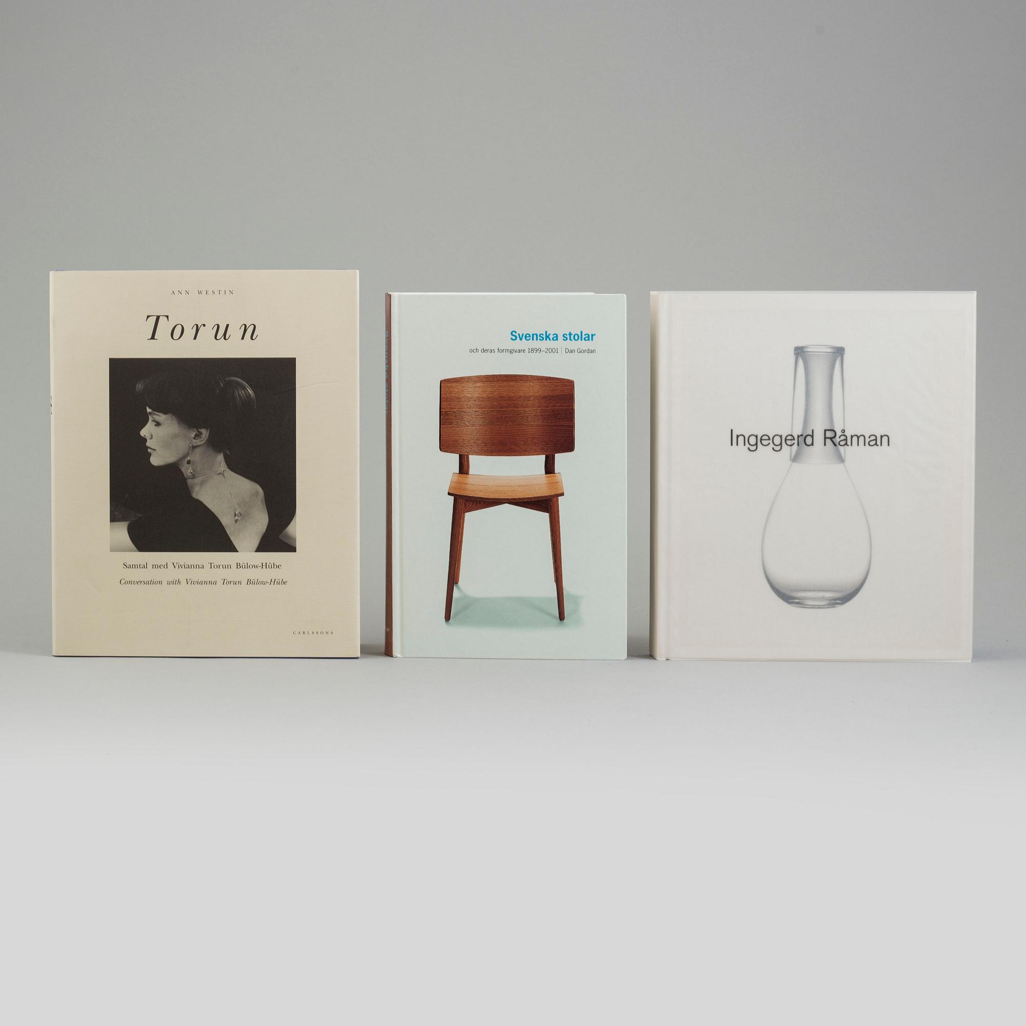 Seven books on Swedish glass, silver and furniture.