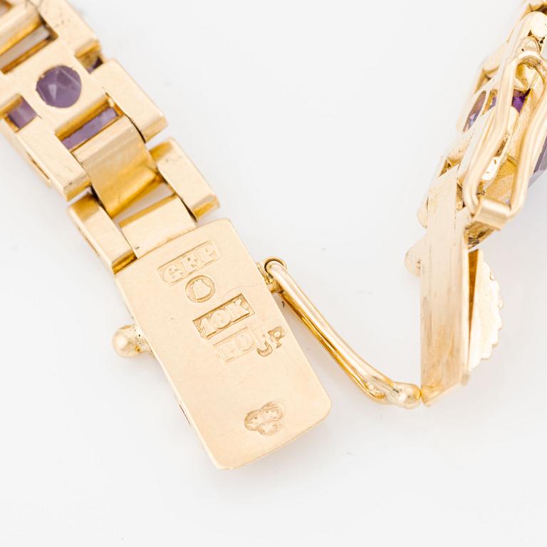 Armband 18K guld med ametister.