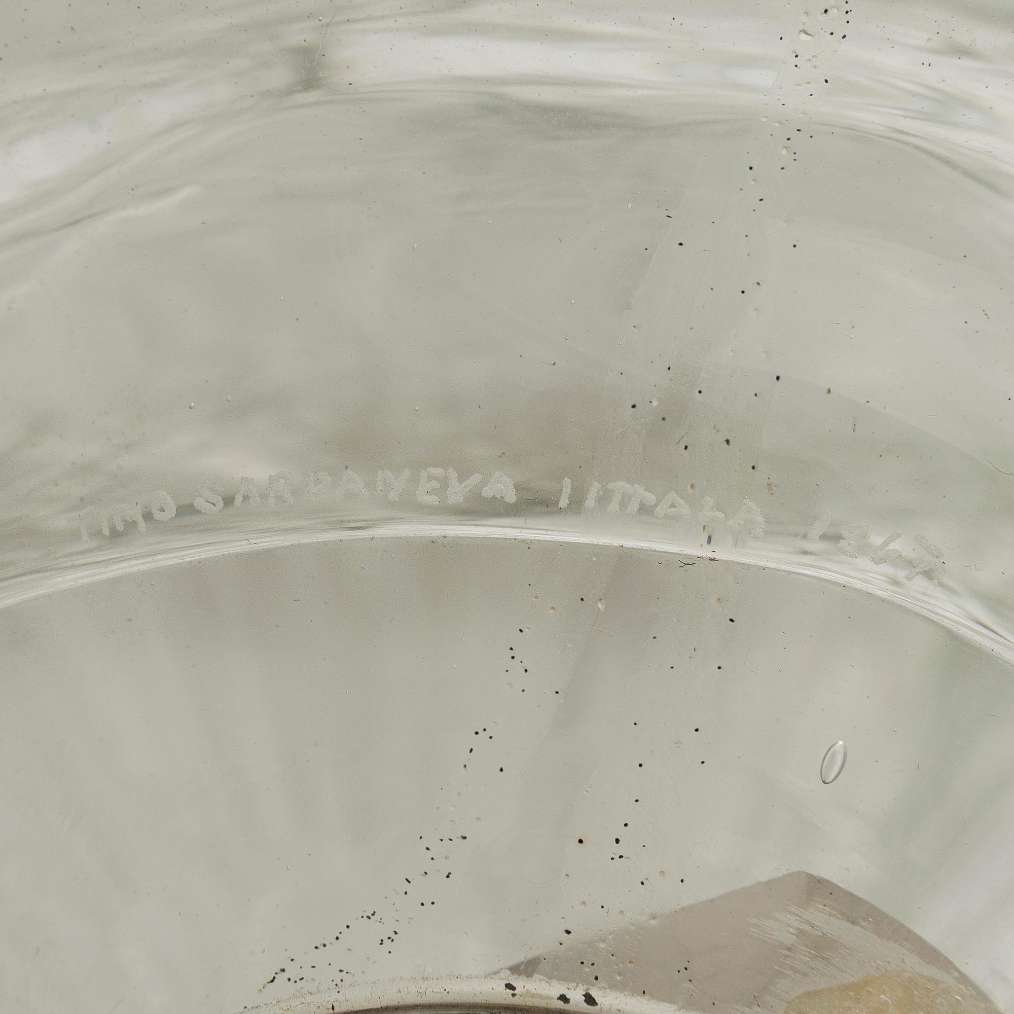 Timo Sarpaneva, veistos, "Ahtojää", signeerattu Timo Sarpaneva Iittala 1967.