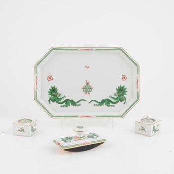 Meissen, skrivställ, 4 delar, porslin, Tyskland, omkring 1900.