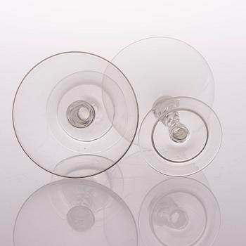 A set of twelve liqueur glasses from the first half of the 20th century.