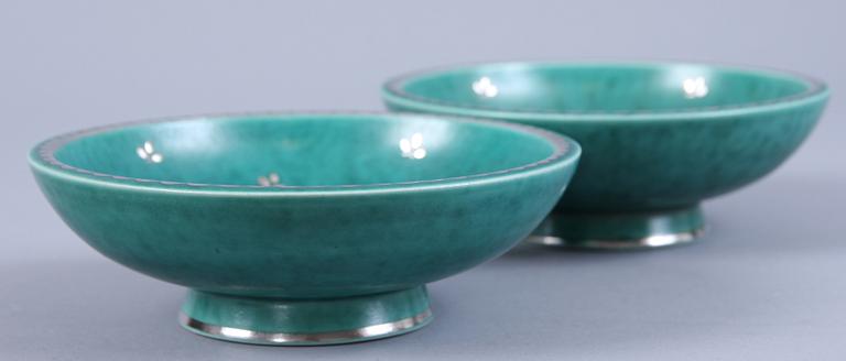 SKÅLAR, ett par, "Argenta", Wilhelm Kåge, Gustavsberg.