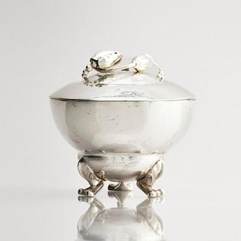 Georg Jensen, a silver bowl with lid, 'Blossom', design no 126, Copenhagen circa 1915-1921.