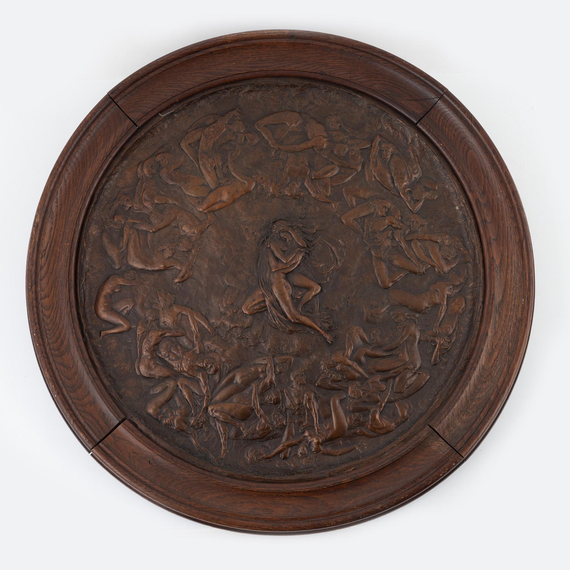 Kopparplåt med ram, omkring år 1900.