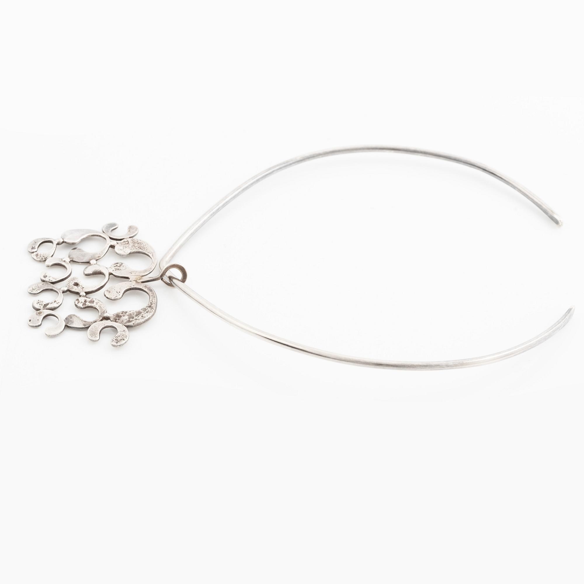 Inga-Britt "Ibe" Dahlquist, Neck ring with pendant, sterling silver,