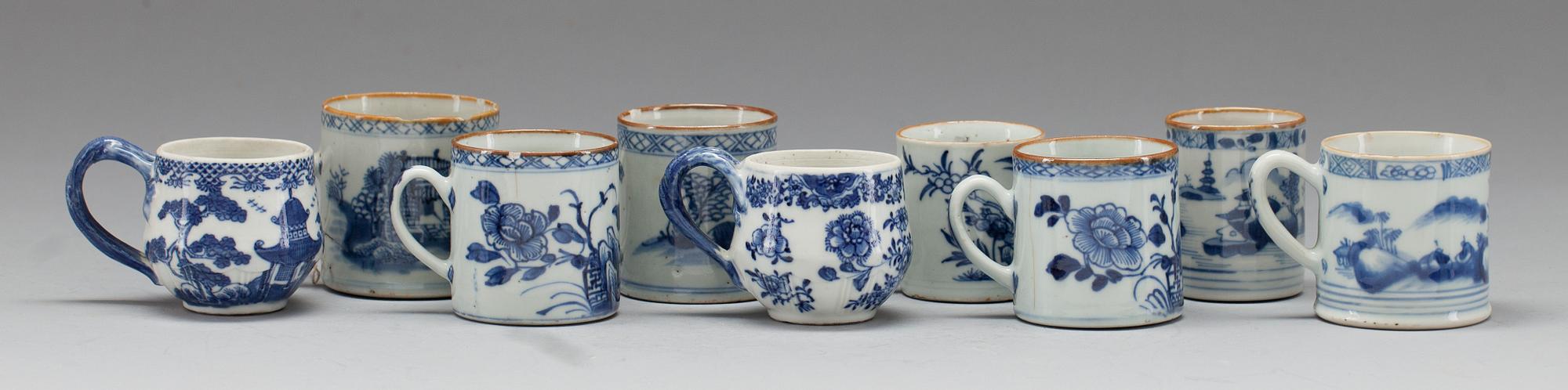 KAFFEKOPPAR, 9 st, porslin, Kina, Qianlong, 1700-tal.