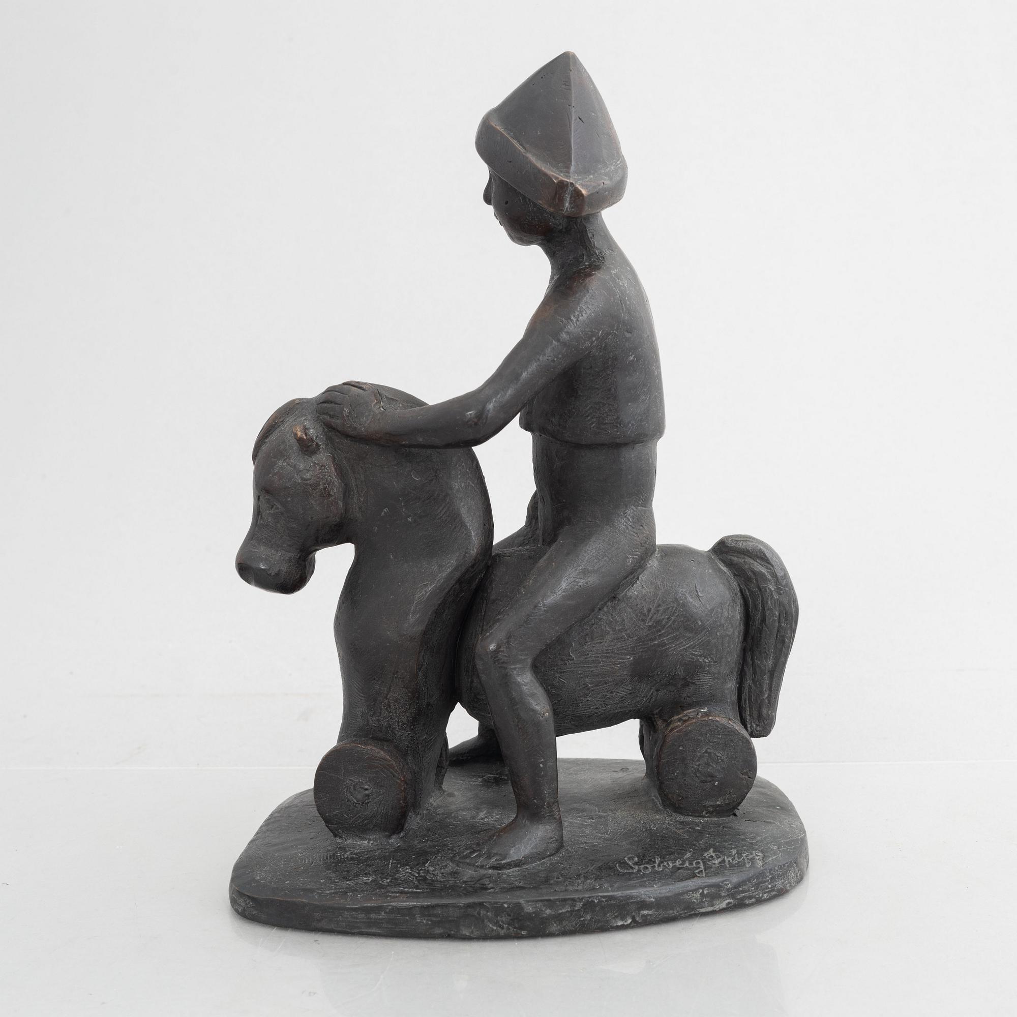 Solvig Pripp, Boy on toy horse. - Bukowskis