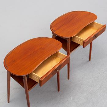A pair of bedside tables, Sweden, mid 20th century.