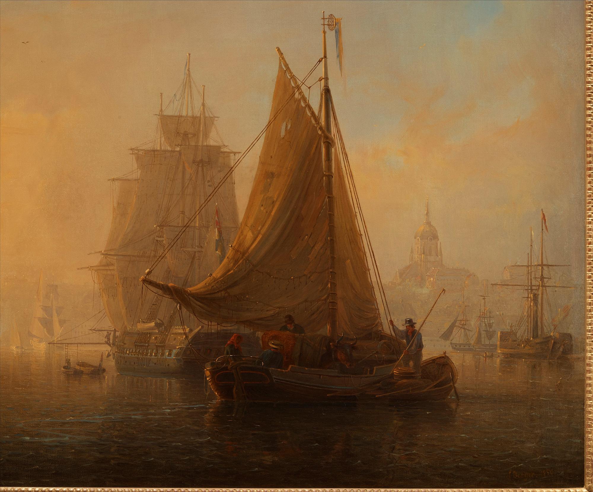 Johan Christian Berger, Vy mot Skeppsholmen och Södermalm, Stockholm.
