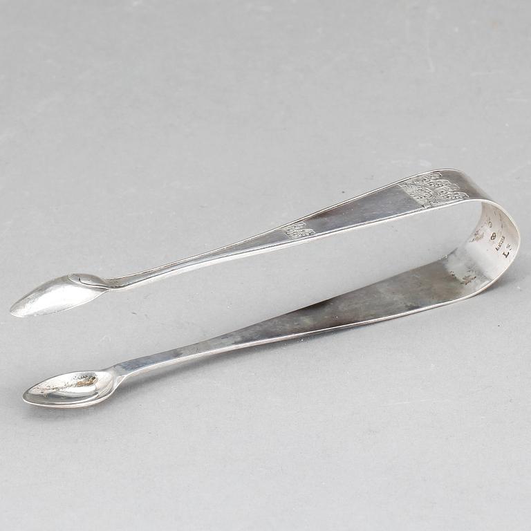 SOCKERTÅNG, silver, Pehr Olof Bäckström, Gävle 1817. Vikt ca 33 gram.