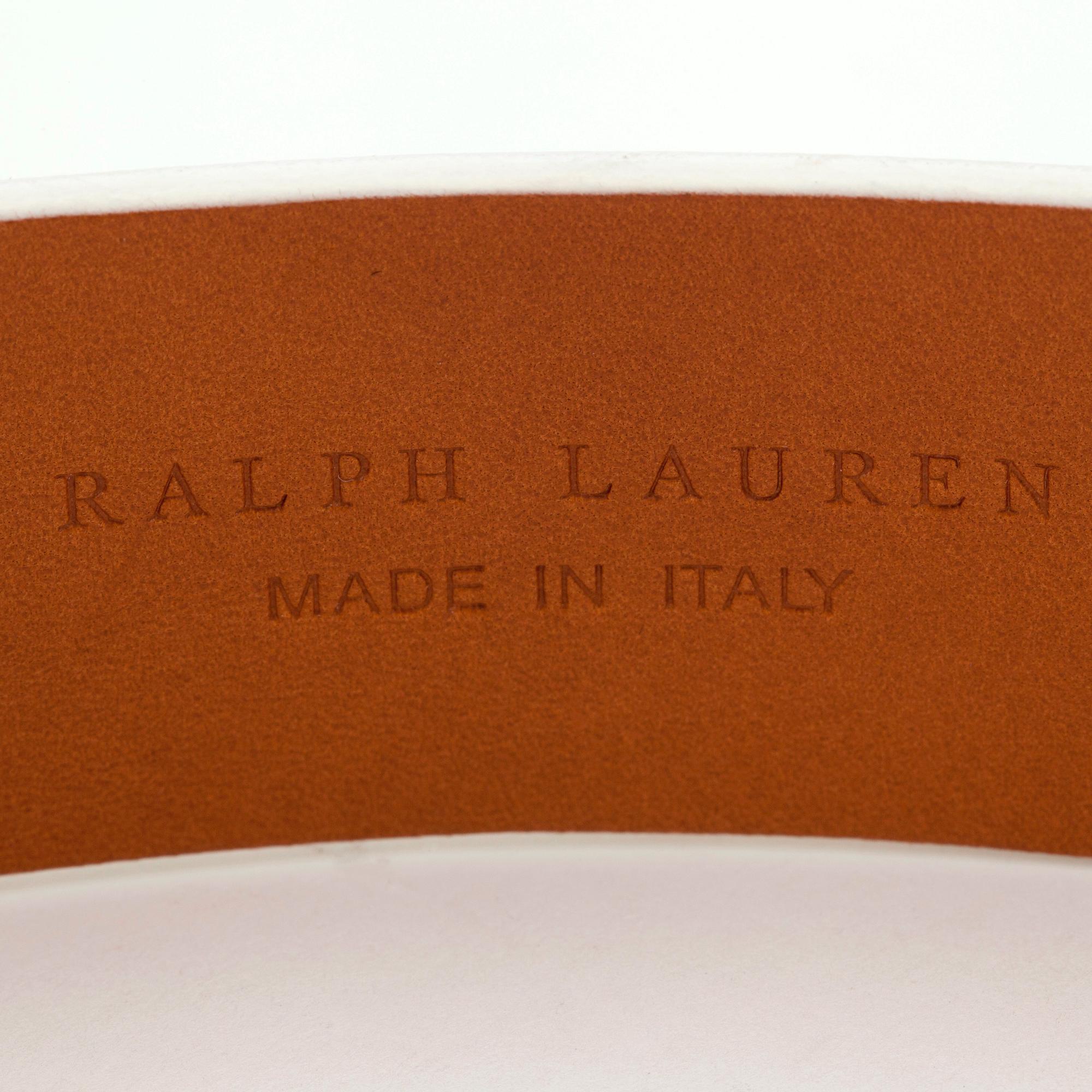 RALPH LAUREN, a white leather belt.